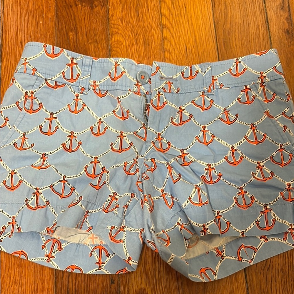 Lilly Pulitzer Shorts Blue and Red Nautical Design